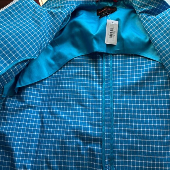 Nina Mclemore Full Zip Check Print  Jacket Womens Size XL Flip Cuff Old Money - Picture 6 of 9